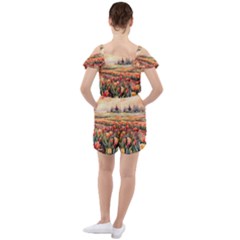 Ruffle Cut Out Chiffon Playsuit 
