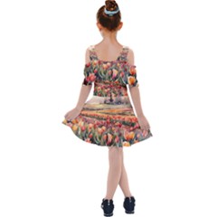 Kids  Shoulder Cutout Chiffon Dress 