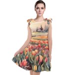Tulips Field Tree Tie Up Tunic Dress