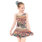Tulips Field Tree Kids  Skater Dress Swimsuit
