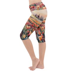 Lightweight Velour Cropped Yoga Leggings 