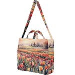 Tulips Field Tree Square Shoulder Tote Bag