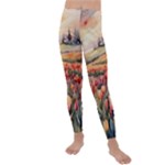 Tulips Field Tree Kids  Lightweight Velour Leggings