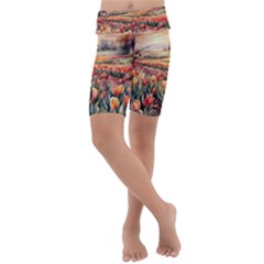 Kids  Lightweight Velour Cropped Yoga Leggings 