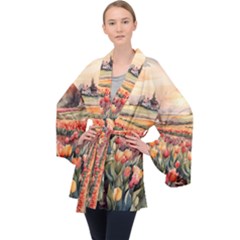 Long Sleeve Velvet Kimono  