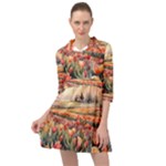 Tulips Field Tree Mini Skater Shirt Dress