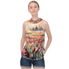 High Neck Satin Top 