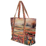 Tulips Field Tree Zip Up Canvas Bag