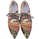 Tulips Field Tree Pointed Oxford Shoes