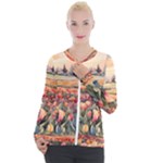 Tulips Field Tree Casual Zip Up Jacket