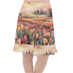Tulips Field Tree Fishtail Chiffon Skirt