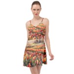 Tulips Field Tree Summer Time Chiffon Dress