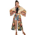 Tulips Field Tree Maxi Kimono