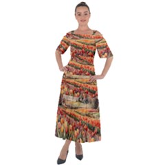 Shoulder Straps Boho Maxi Dress  
