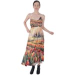 Tulips Field Tree Tie Back Maxi Dress