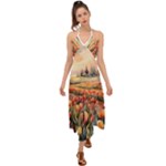 Tulips Field Tree Halter Tie Back Dress 