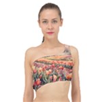 Tulips Field Tree Spliced Up Bikini Top 