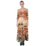Tulips Field Tree Button Up Maxi Dress