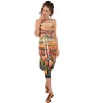 Tulips Field Tree Waist Tie Cover Up Chiffon Dress