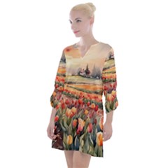 Open Neck Shift Dress 