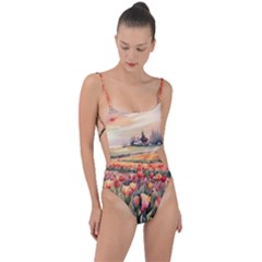 Tie Strap One Piece Swimsuit 