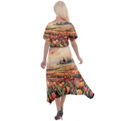Cross Front Sharkbite Hem Maxi Dress 