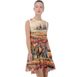 Tulips Field Tree Frill Swing Dress