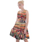 Tulips Field Tree Knee Length Skater Dress