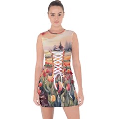 Lace Up Front Bodycon Dress 