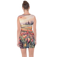 Lace Up Front Bodycon Dress 