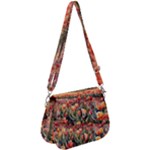 Tulips Field Tree Saddle Handbag