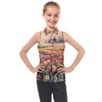 Tulips Field Tree Kids  Sleeveless Polo T-Shirt