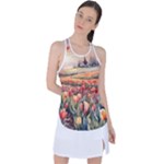 Tulips Field Tree Racer Back Mesh Tank Top