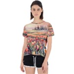 Tulips Field Tree Open Back Sport T-Shirt