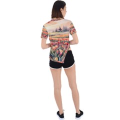 Asymmetrical Short Sleeve Sports T-Shirt 