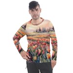 Tulips Field Tree Men s Pique Long Sleeve T-Shirt