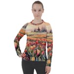 Tulips Field Tree Women s Pique Long Sleeve T-Shirt