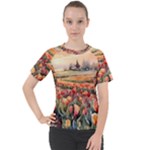 Tulips Field Tree Women s Sport Raglan T-Shirt