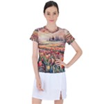 Tulips Field Tree Women s Sports Top