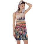 Tulips Field Tree Racer Back Hoodie Dress