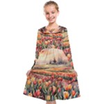 Tulips Field Tree Kids  Midi Sailor Dress