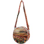 Tulips Field Tree Crossbody Circle Bag