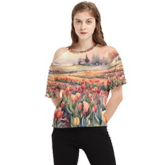 One Shoulder Cut Out T-Shirt 