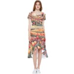 Tulips Field Tree High Low Boho Dress