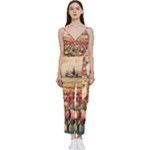 Tulips Field Tree V-Neck Camisole Jumpsuit