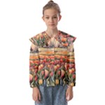Tulips Field Tree Kids  Peter Pan Collar Blouse