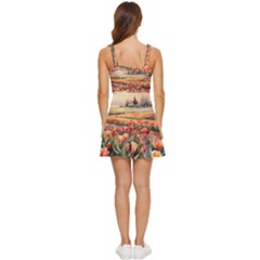 Ruffle Edge Bra Cup Chiffon Mini Dress 