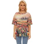 Tulips Field Tree Oversized Basic T-Shirt