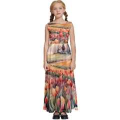Kids  Satin Sleeveless Maxi Dress 