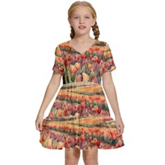 Kids  Short Sleeve Tiered Mini Dress 